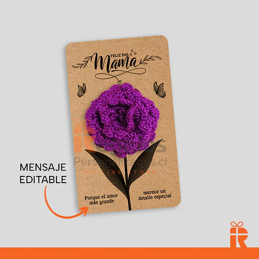 Scrunchie tejido diseño dia de la madre 2