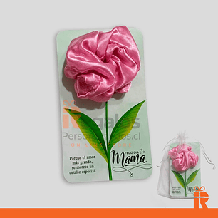 Scrunchie satin diseño dia de la madre