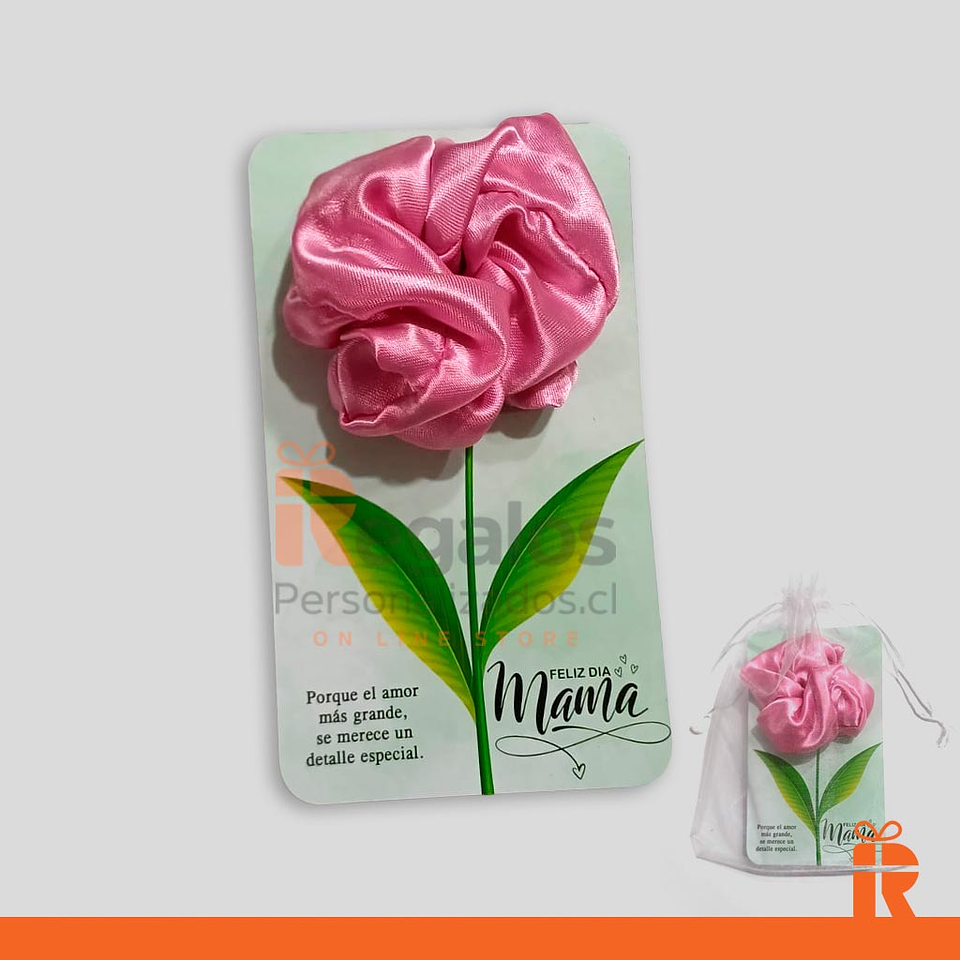 Scrunchie satin diseño dia de la madre 1