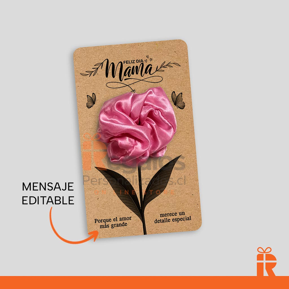 Scrunchie satin diseño dia de la madre 3