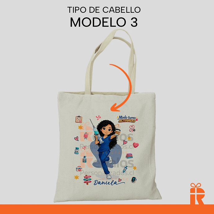 Bolsa tela diseño Enfermera 4
