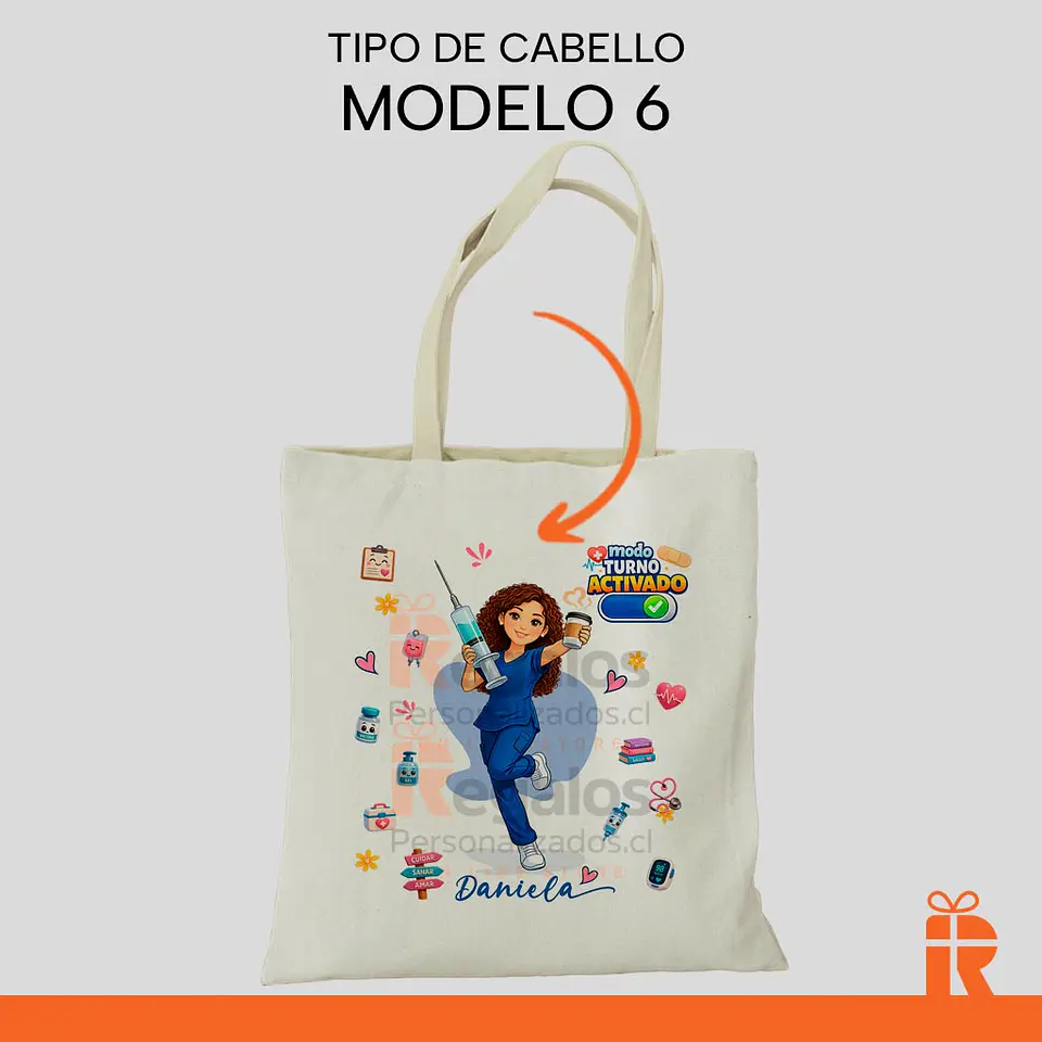 Bolsa tela diseño Enfermera 7