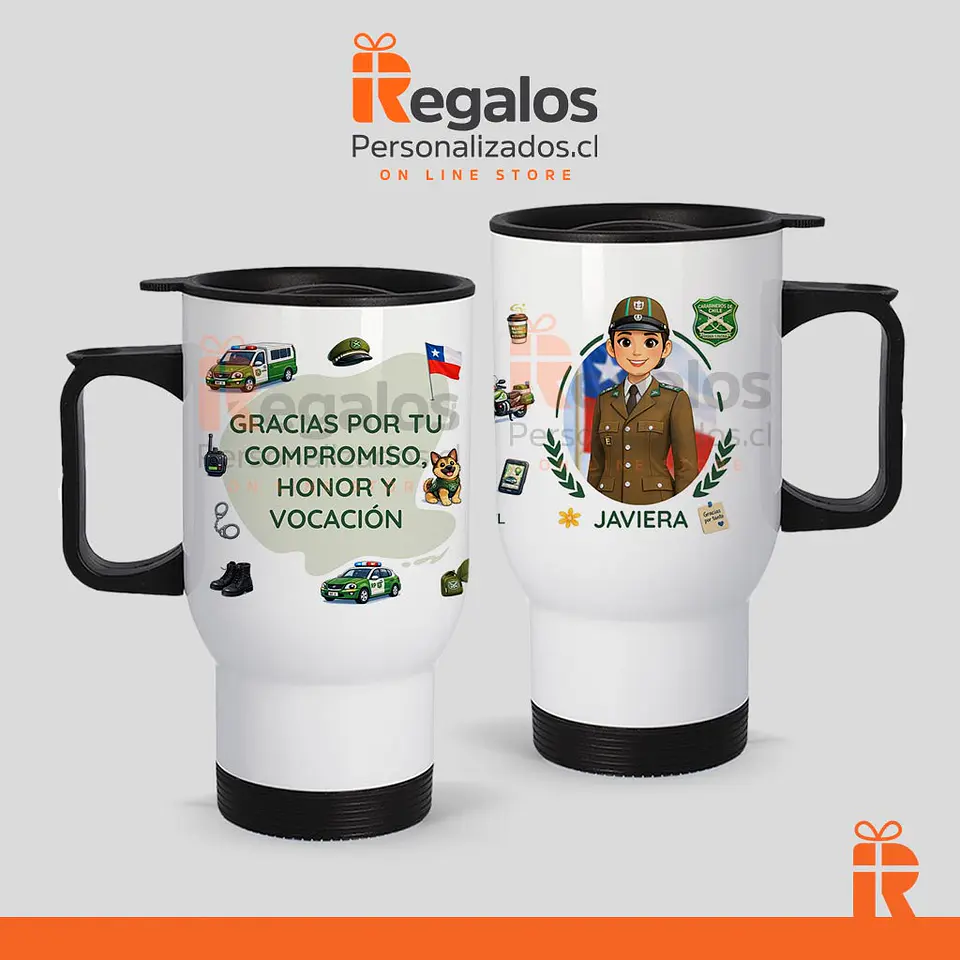Mug térmico diseño carabinera 1