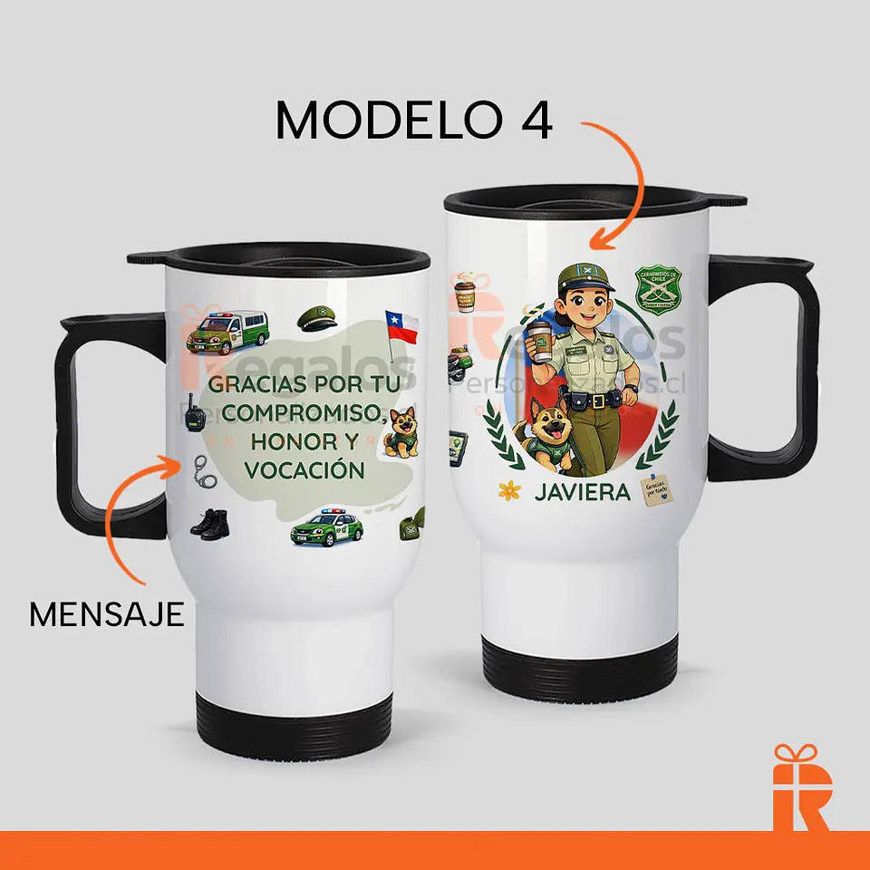 Mug térmico diseño carabinera 5