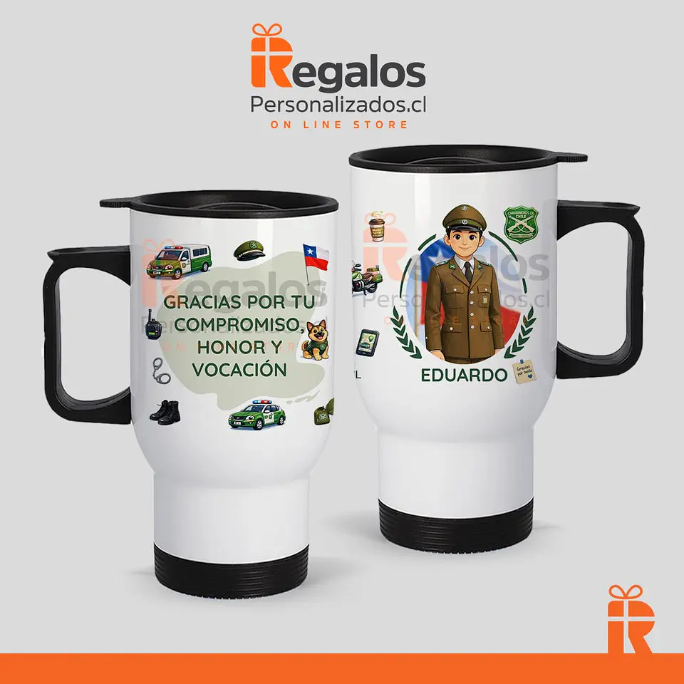 Mug térmico diseño carabinero 1