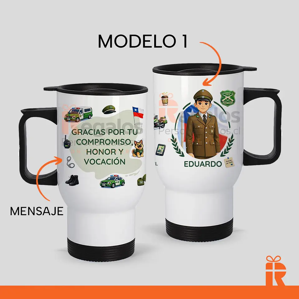 Mug térmico diseño carabinero 2