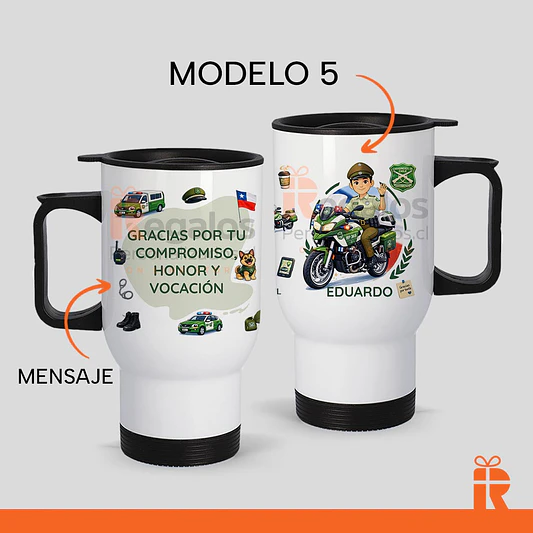 Mug térmico diseño carabinero 6