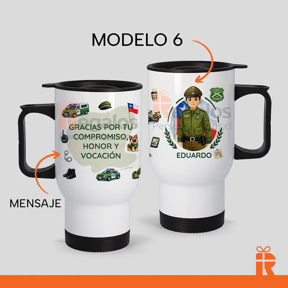 Mug térmico diseño carabinero 7