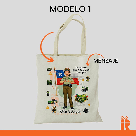 Bolsa tela diseño Carabinera 2