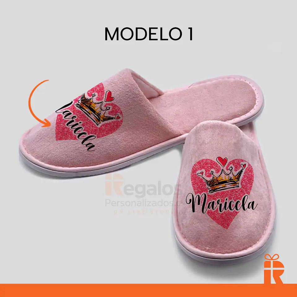 Pantuflas simples rosadas diseños mamá 2
