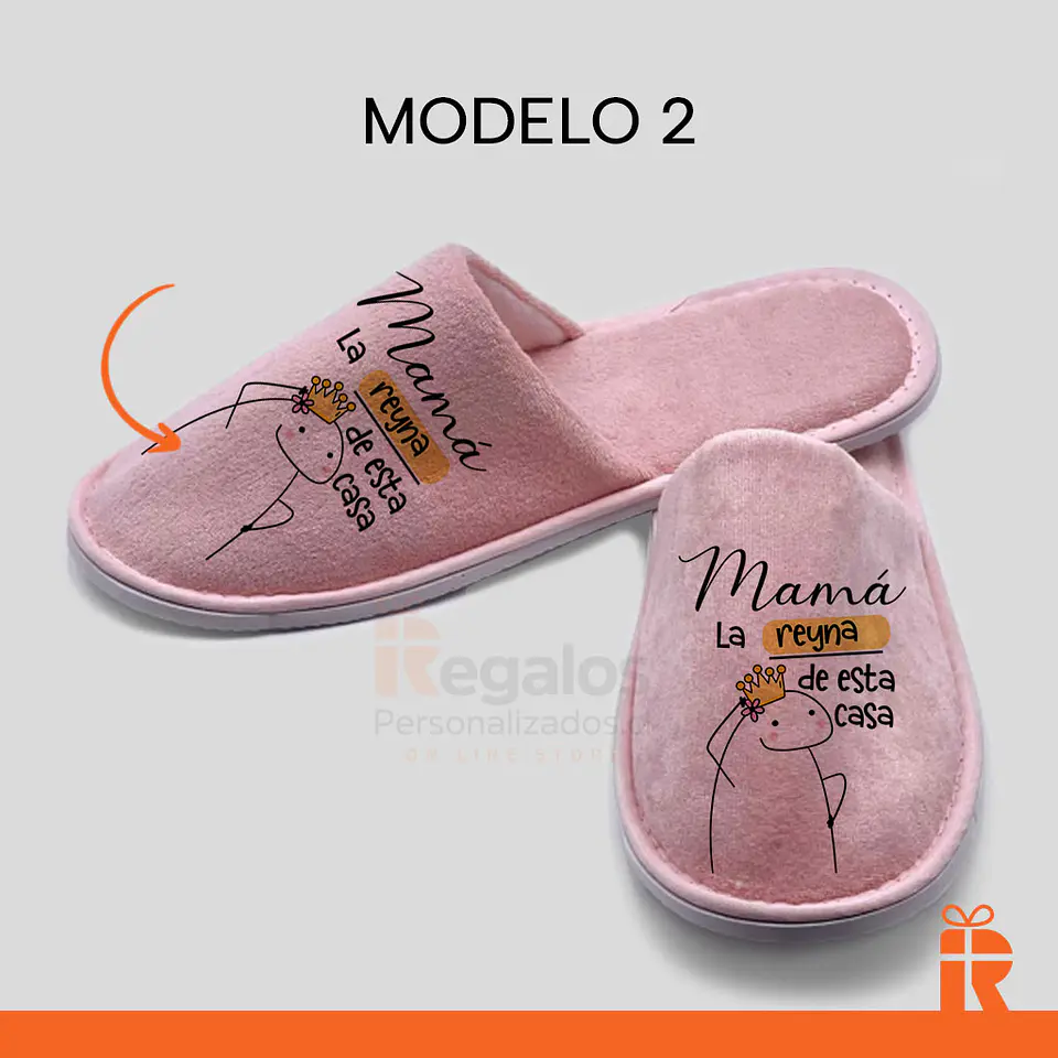 Pantuflas simples rosadas diseños mamá 3