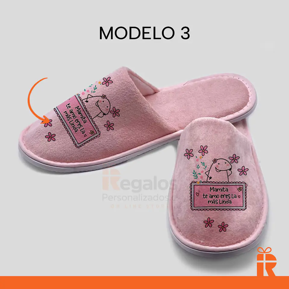 Pantuflas simples rosadas diseños mamá 4