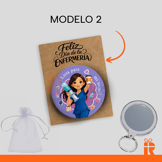 Llavero espejo diseño Enfermera 3