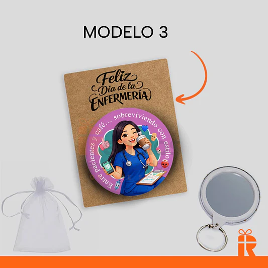 Llavero espejo diseño Enfermera 4