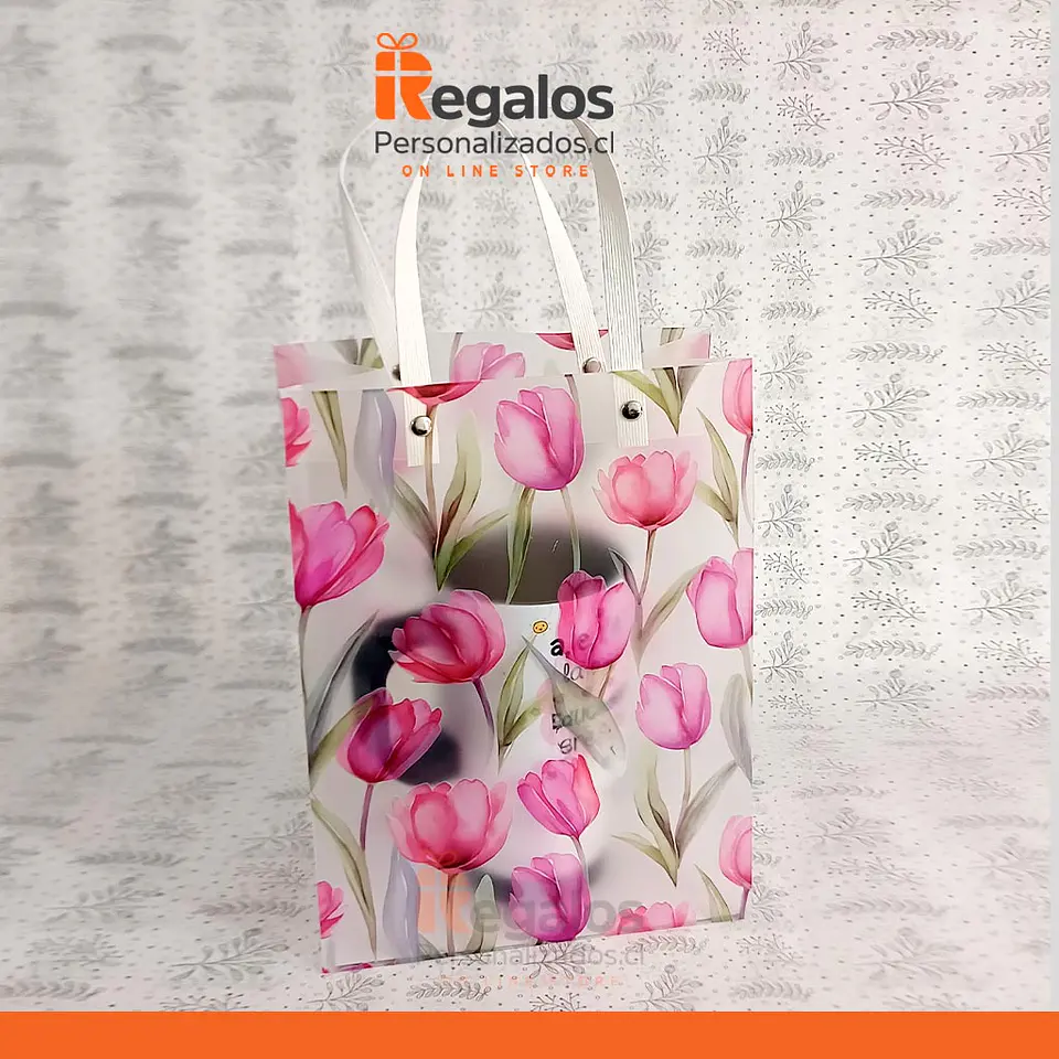 Bolsa para regalo diseño flores 2