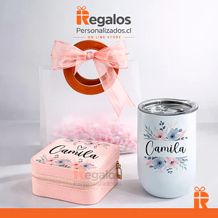 Pack joyero y vaso personalizado