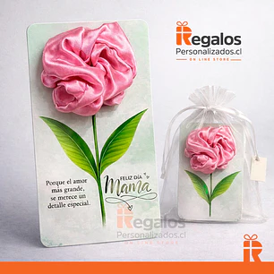 Scrunchie satin diseño dia de la madre