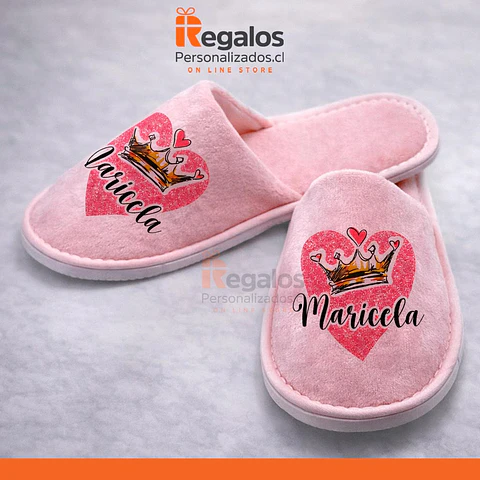 Pantuflas simples rosadas diseños mamá