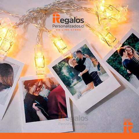 Guirnalda luces clip con enchufe y 20 fotos 