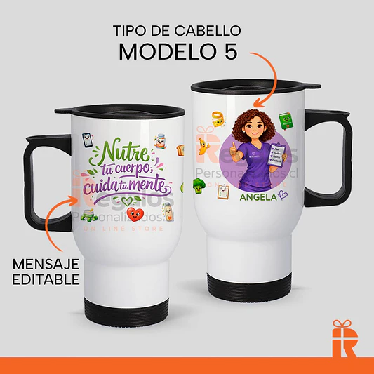 Mug térmico diseño Nutricionista avatar 2 6