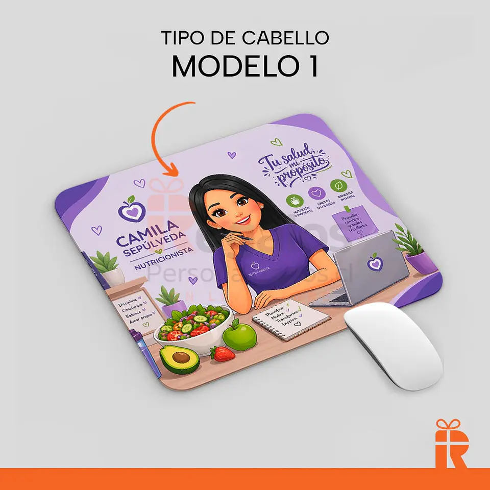 Mouse pad diseño Nutricionista avatar 2 2
