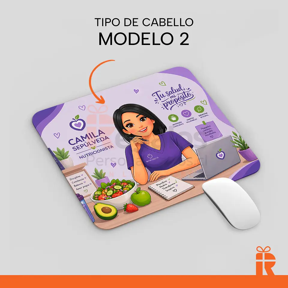 Mouse pad diseño Nutricionista avatar 2 3