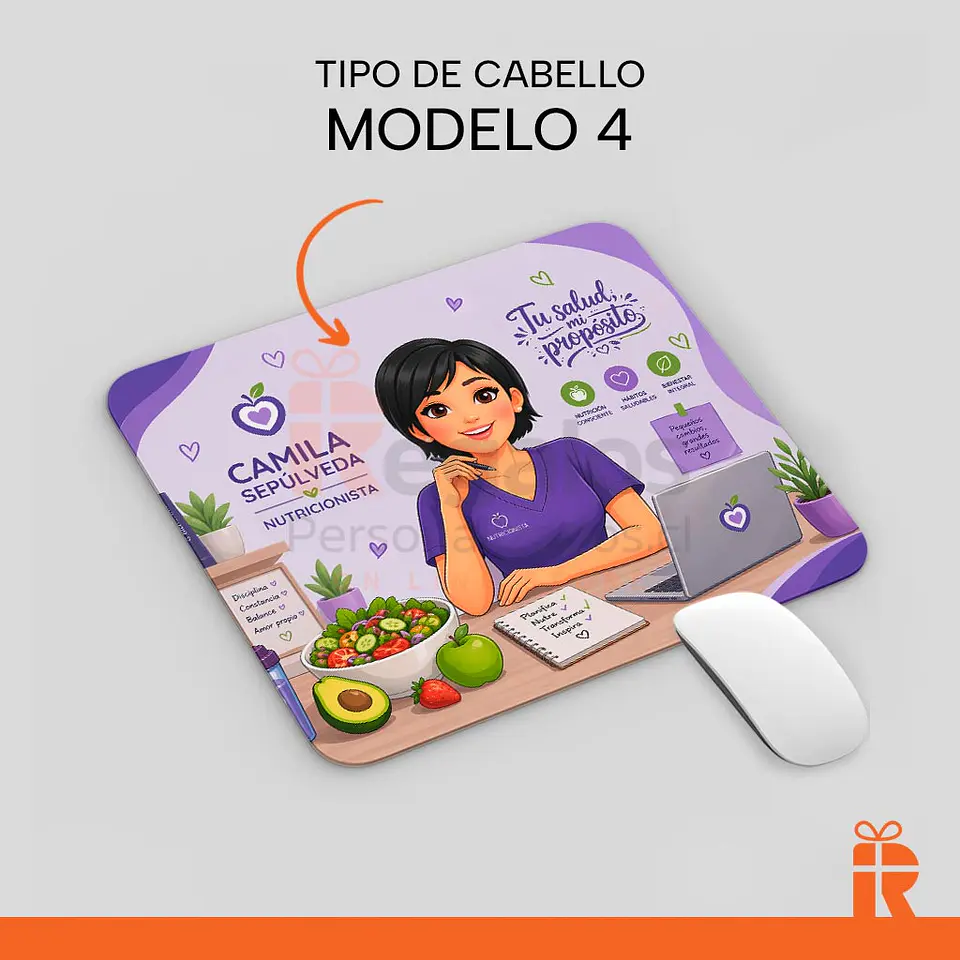 Mouse pad diseño Nutricionista avatar 2 5