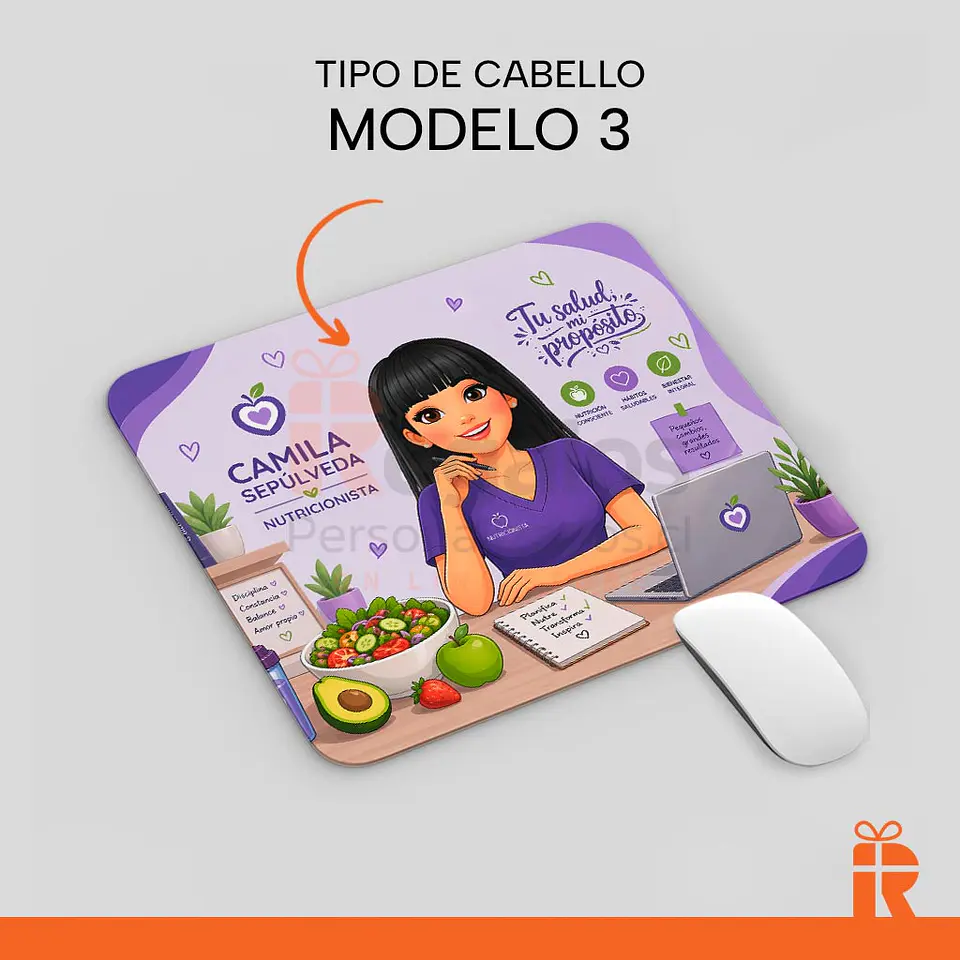 Mouse pad diseño Nutricionista avatar 2 4