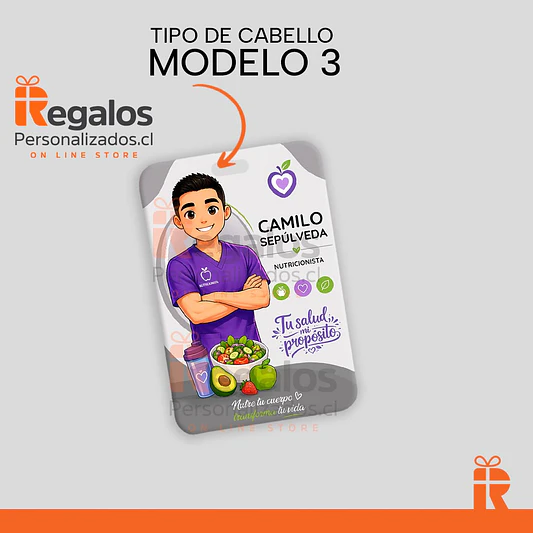 Porta credencial diseño Nutricionista varón 4