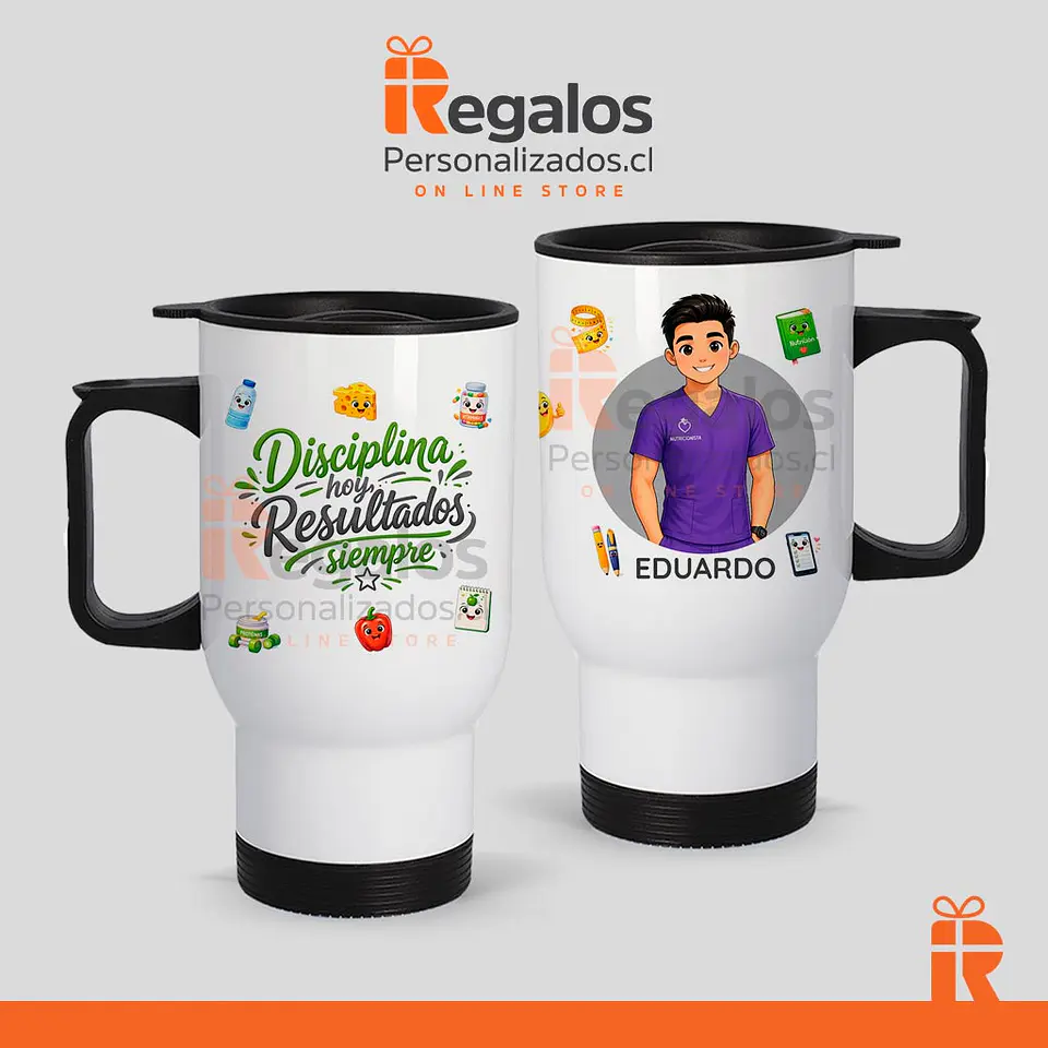 Mug térmico diseño Nutricionista varón 1