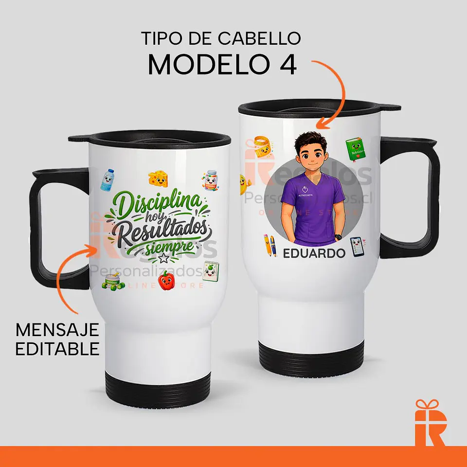 Mug térmico diseño Nutricionista varón 5