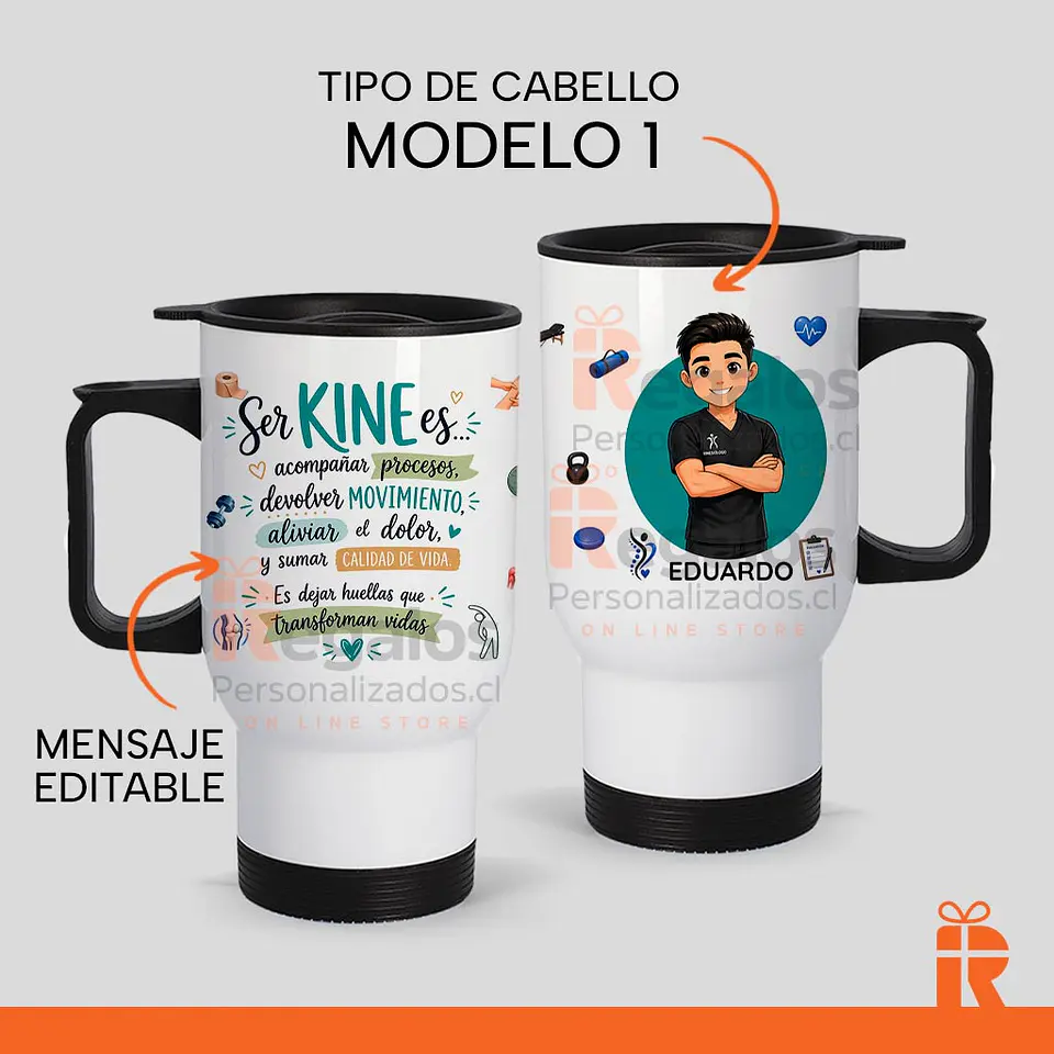 Mug térmico diseño kinesiólogo 2