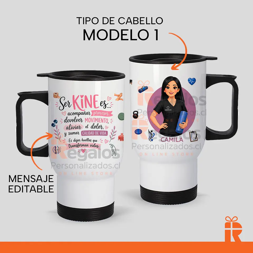Mug térmico diseño kinesióloga avatar 2 2