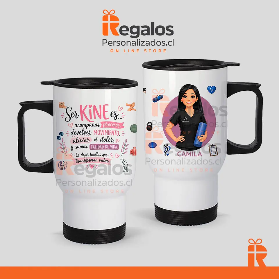 Mug térmico diseño kinesióloga avatar 2 1