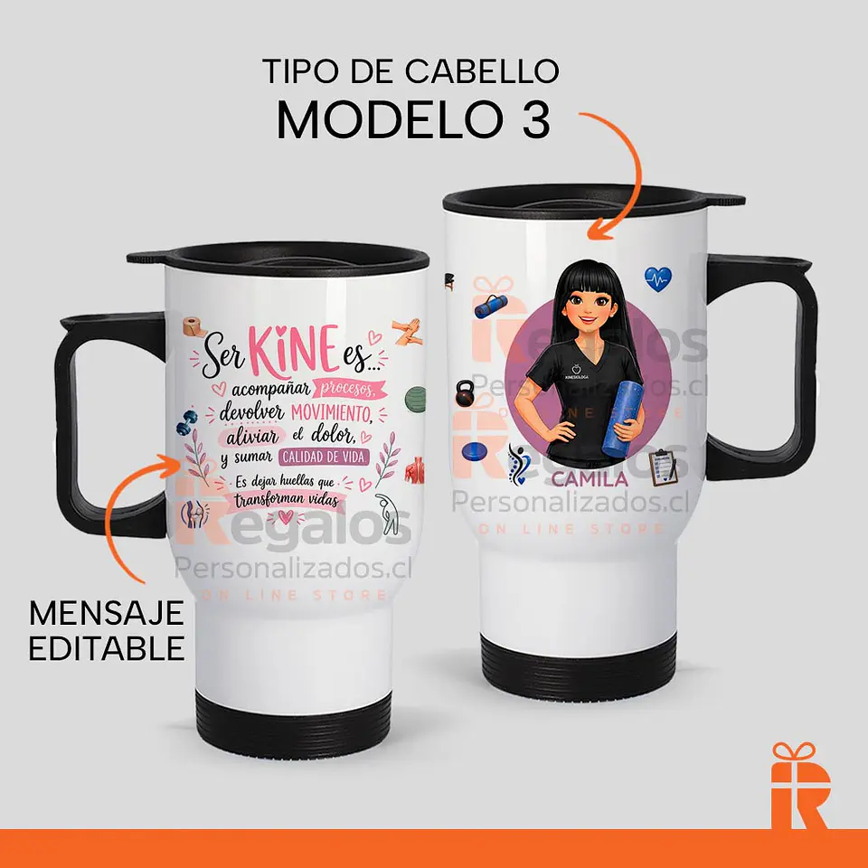 Mug térmico diseño kinesióloga avatar 2 4