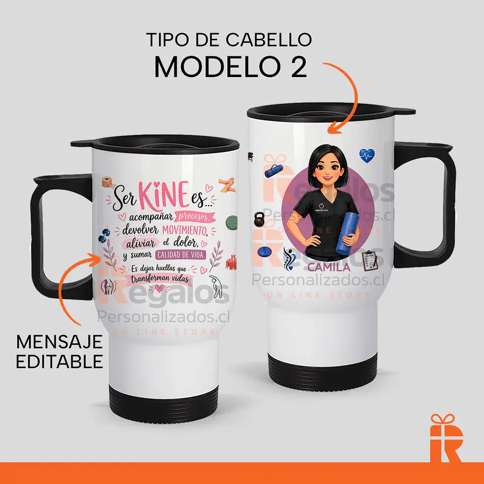 Mug térmico diseño kinesióloga avatar 2 3