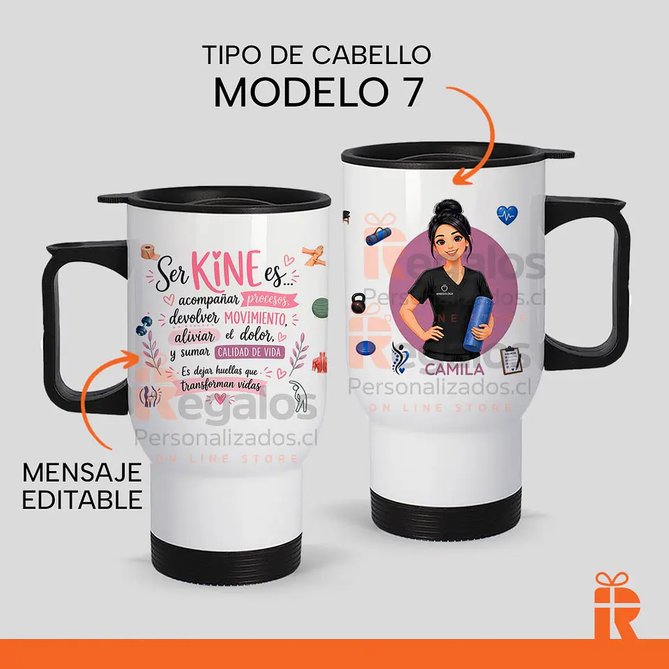 Mug térmico diseño kinesióloga avatar 2 8