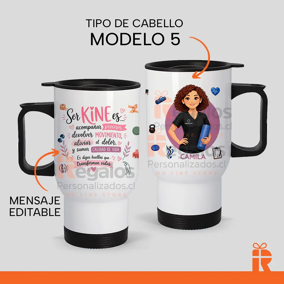 Mug térmico diseño kinesióloga avatar 2 6