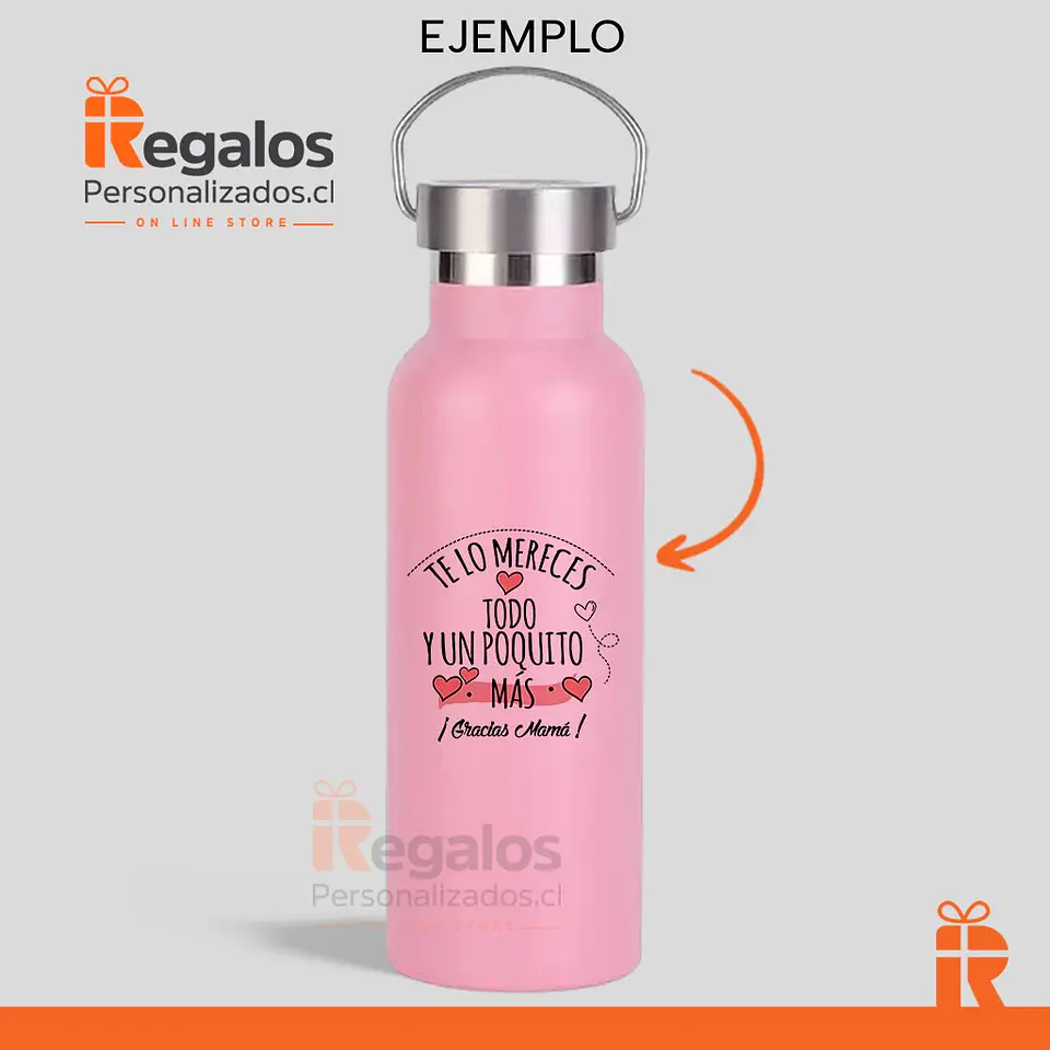 Botella térmica rosa 750cc 3