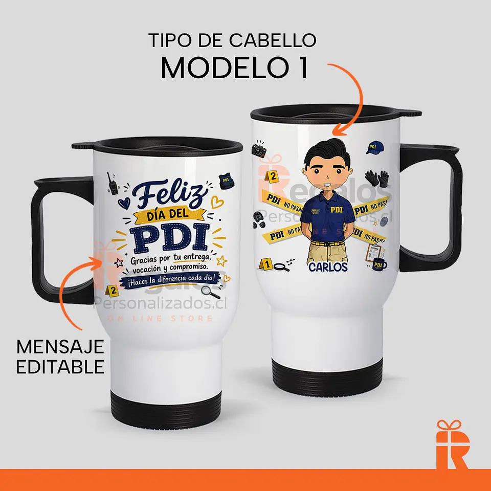 Mug térmico diseño PDI Varón 2
