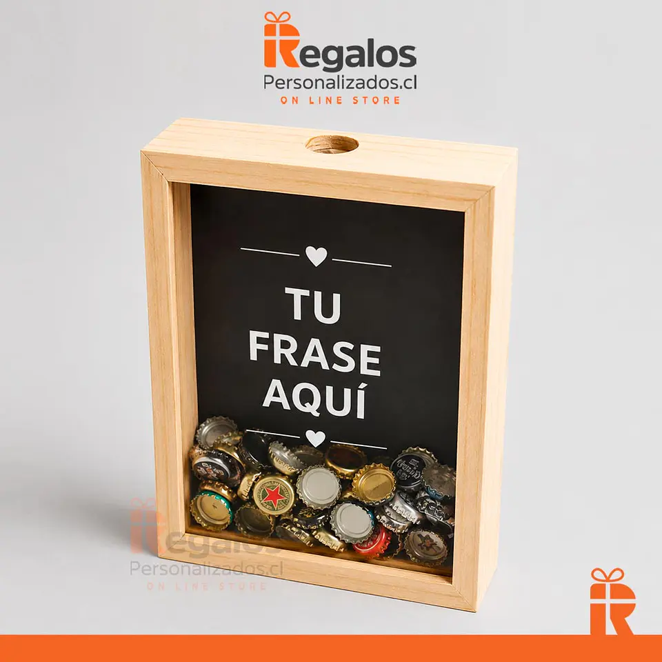 Alcancía guarda corchos 20x30 frase personalizada 2
