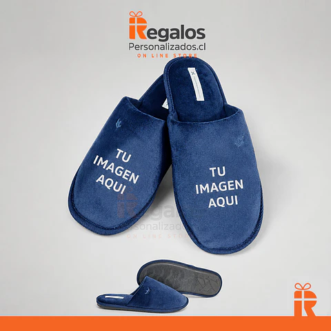 Pantuflas azules personalizadas