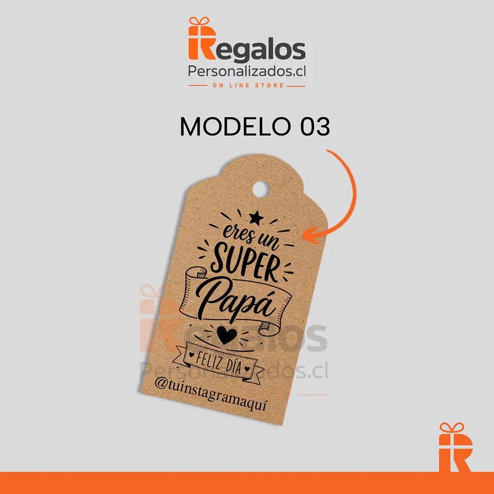 Tags Kraft  Día del Papá | Personalizados con Instagram o Nombre de Empresa, compra mínima 50 unidades 6