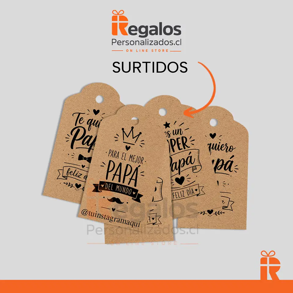 Tags Kraft  Día del Papá | Personalizados con Instagram o Nombre de Empresa, compra mínima 50 unidades 9