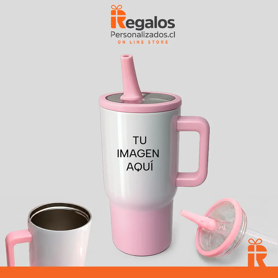 Tazón Mug térmico bicolor rosa, 590cc 2