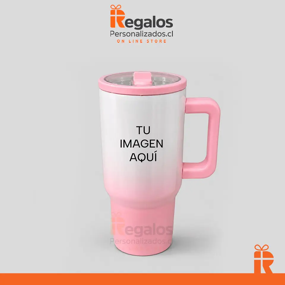 Tazón Mug térmico bicolor rosa, 590cc 1