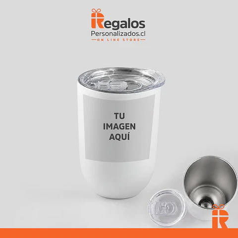 Mug Vaso térmico blanco, 300cc