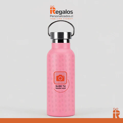 Botella térmica rosa acero inoxidable, 750cc