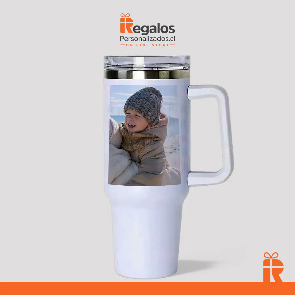 Tumbler térmico 1.2lt blanco personalizado 2