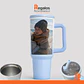 Tumbler térmico 1.2lt bicolor celeste, tapa antivuelco  - Miniatura 2
